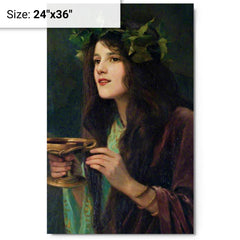 Circe By Beatrice Offor metal print on a plain backdrop in size 24"x36".