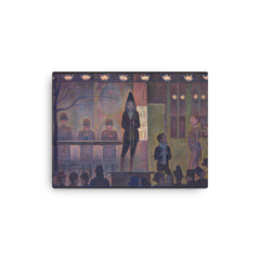 Circus Sideshow by Georges Seurat canvas print on a plain backdrop in size 12"x16".