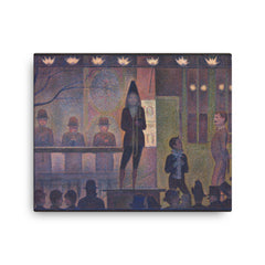 Circus Sideshow by Georges Seurat canvas print on a plain backdrop in size 16"x20".