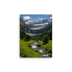 Cirque de Gavarnie France canvas print on a plain backdrop in size 12"x16".