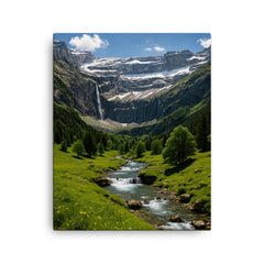 Cirque de Gavarnie France canvas print on a plain backdrop in size 16"x20".