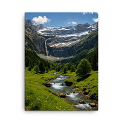 Cirque de Gavarnie France canvas print on a plain backdrop in size 18"x24".