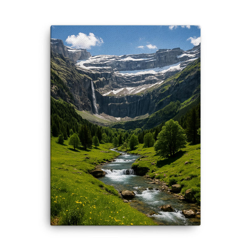 Cirque de Gavarnie France canvas print on a plain backdrop in size 18