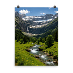 Cirque de Gavarnie France poster on a plain backdrop in size 8"x10".