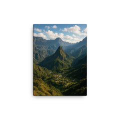 Cirque de Mafate Reunion canvas print on a plain backdrop in size 12"x16".