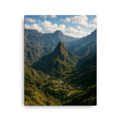 Cirque de Mafate Reunion canvas print on a plain backdrop in size 16"x20".