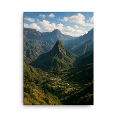 Cirque de Mafate Reunion canvas print on a plain backdrop in size 18"x24".