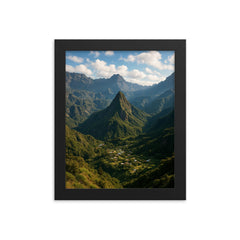 Cirque de Mafate Reunion framed print on a plain backdrop in size 8"x10".