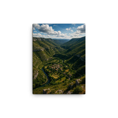 Cirque de Navacelles France canvas print on a plain backdrop in size 12"x16".