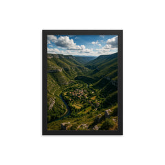 Cirque de Navacelles France framed print on a plain backdrop in size 12"x16".