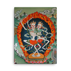 Citipaxi, Tibetan skeleton Buddhist deity - Tantric protector Vajrayana Thangka art canvas print on a plain backdrop in size 18"x24".