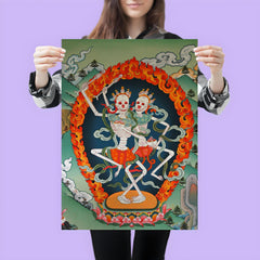 Citipaxi, Tibetan skeleton Buddhist deity - Tantric protector Vajrayana Thangka art poster 3