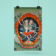Citipaxi, Tibetan skeleton Buddhist deity - Tantric protector Vajrayana Thangka art poster 6