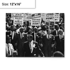 Civil Rights March on Washington DC metal print on a plain backdrop in size 12"x16".