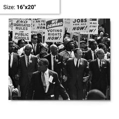 Civil Rights March on Washington DC metal print on a plain backdrop in size 16"x20".
