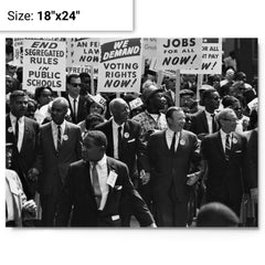 Civil Rights March on Washington DC metal print on a plain backdrop in size 18"x24".
