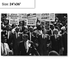 Civil Rights March on Washington DC metal print on a plain backdrop in size 24"x36".