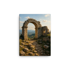 Civita di Arpino Acropolis Italy canvas print on a plain backdrop in size 12"x16".