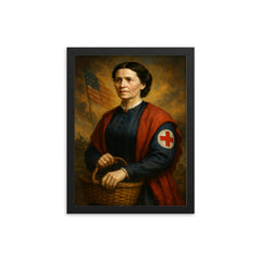 Clara Barton framed print on a plain backdrop in size 12"x16".