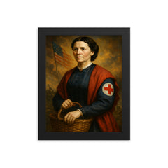 Clara Barton framed print on a plain backdrop in size 8"x10".