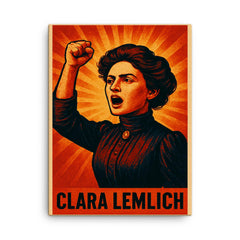 Clara Lemlich canvas print on a plain backdrop in size 18"x24".