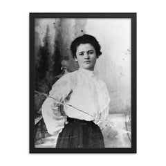 Clara Lemlich framed print on a plain backdrop in size 18"x24".