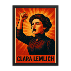 Clara Lemlich framed print on a plain backdrop in size 18"x24".