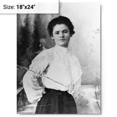 Clara Lemlich metal print on a plain backdrop in size 18"x24".