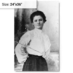 Clara Lemlich metal print on a plain backdrop in size 24"x36".