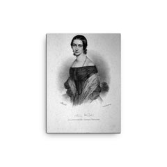 Clara Schumann canvas print on a plain backdrop in size 12"x16".