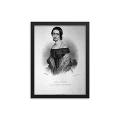 Clara Schumann framed print on a plain backdrop in size 12"x16".