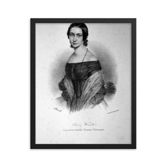 Clara Schumann framed print on a plain backdrop in size 16"x20".