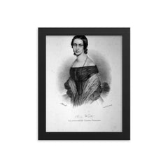 Clara Schumann framed print on a plain backdrop in size 8"x10".