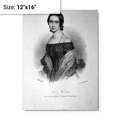Clara Schumann metal print on a plain backdrop in size 12"x16".