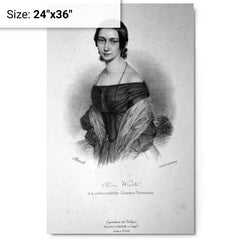 Clara Schumann metal print on a plain backdrop in size 24"x36".