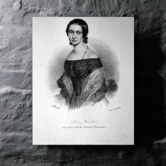 Clara Schumann metal print mockup