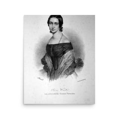 Clara Schumann poster on a plain backdrop in size 16"x20".