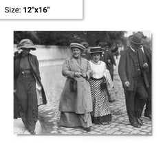 Clara Zetkin and Rosa Luxemburg metal print on a plain backdrop in size 12"x16".