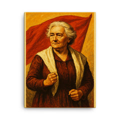 Clara Zetkin canvas print on a plain backdrop in size 18"x24".