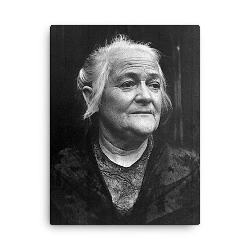 Clara Zetkin canvas print on a plain backdrop in size 18