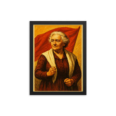 Clara Zetkin framed print on a plain backdrop in size 12"x16".