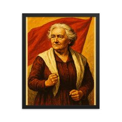 Clara Zetkin framed print on a plain backdrop in size 16"x20".