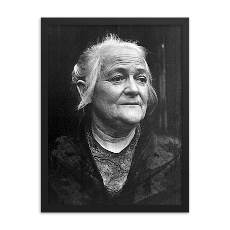 Clara Zetkin framed print on a plain backdrop in size 18