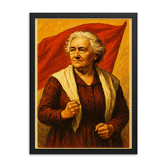 Clara Zetkin framed print on a plain backdrop in size 18"x24".