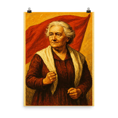 Clara Zetkin poster on a plain backdrop in size 8"x10".