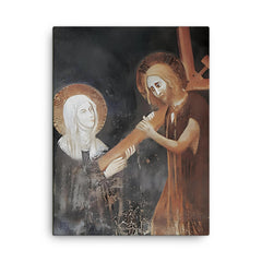Clare of Montefalco canvas print on a plain backdrop in size 18"x24".