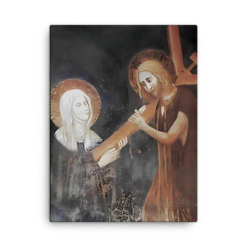 Clare of Montefalco canvas print on a plain backdrop in size 18