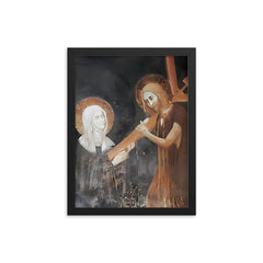 Clare of Montefalco framed print on a plain backdrop in size 12"x16".