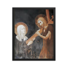 Clare of Montefalco framed print on a plain backdrop in size 16"x20".