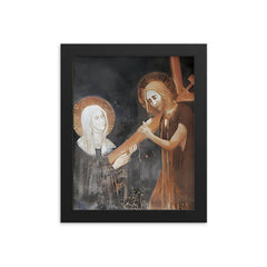 Clare of Montefalco framed print on a plain backdrop in size 8"x10".